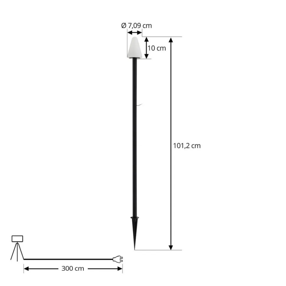 Lindby LED jordspydslys Selinda, sort, højde 100 cm
