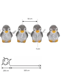 Lindby LED lyskæde Pingo, timerfunktion, 745 cm, IP44