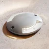 Lindby LED nedgravningslampe Nandita, Ø 10 cm, sølv, IP65