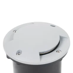 Lindby LED nedgravningslampe Nandita, Ø 10 cm, sølv, IP65