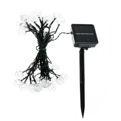 Lindby LED solcellelyskæde Mionel, kugler, 30-flg., 635cm