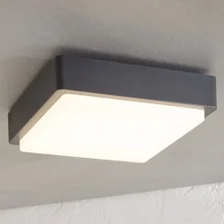 Lindby LED udendørs loftlampe Nermin, 22 cm, IP65, kantet