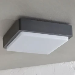 Lindby LED udendørs loftlampe Nermin, 22 cm, IP65, kantet