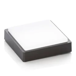 Lindby LED udendørs loftlampe Nermin, 22 cm, IP65, kantet