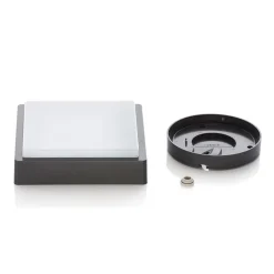Lindby LED udendørs loftlampe Nermin, 22 cm, IP65, kantet