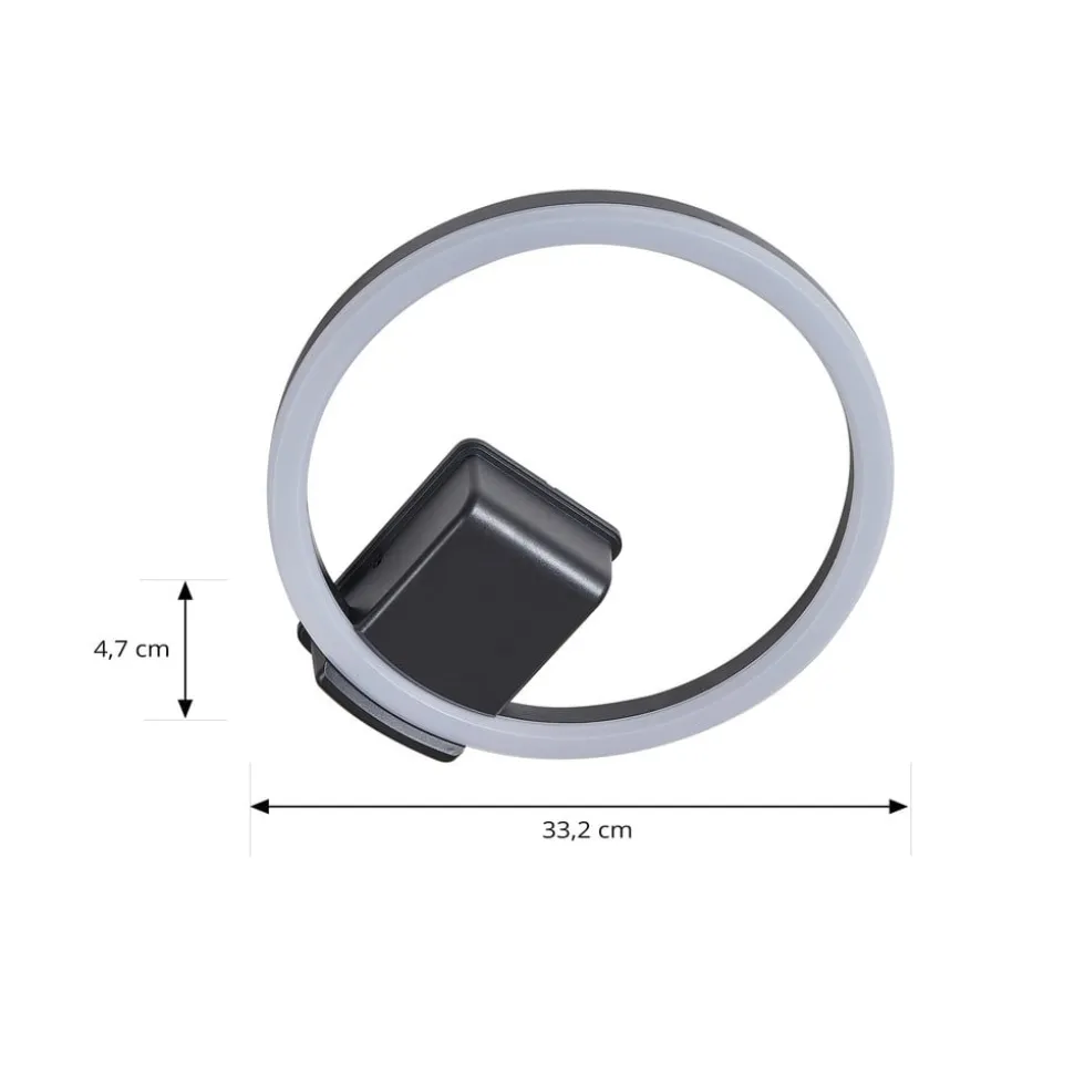 Lindby LED udendørs loftlampe Finian, Ø 31 cm, CCT, dæmpbar
