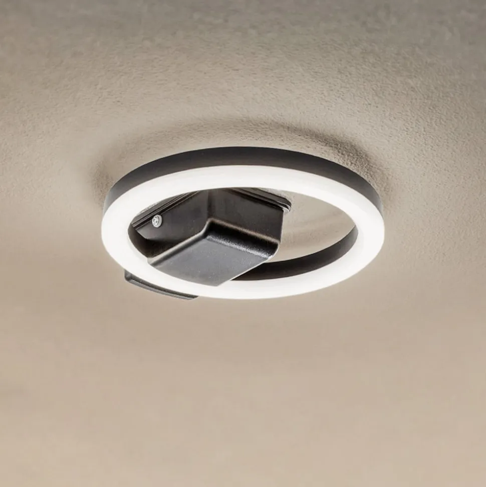 Lindby LED udendørs loftlampe Finian, Ø 22 cm, CCT, dæmpbar