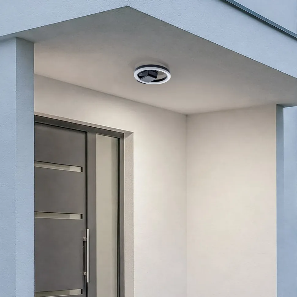 Lindby LED udendørs loftlampe Finian, Ø 22 cm, CCT, dæmpbar