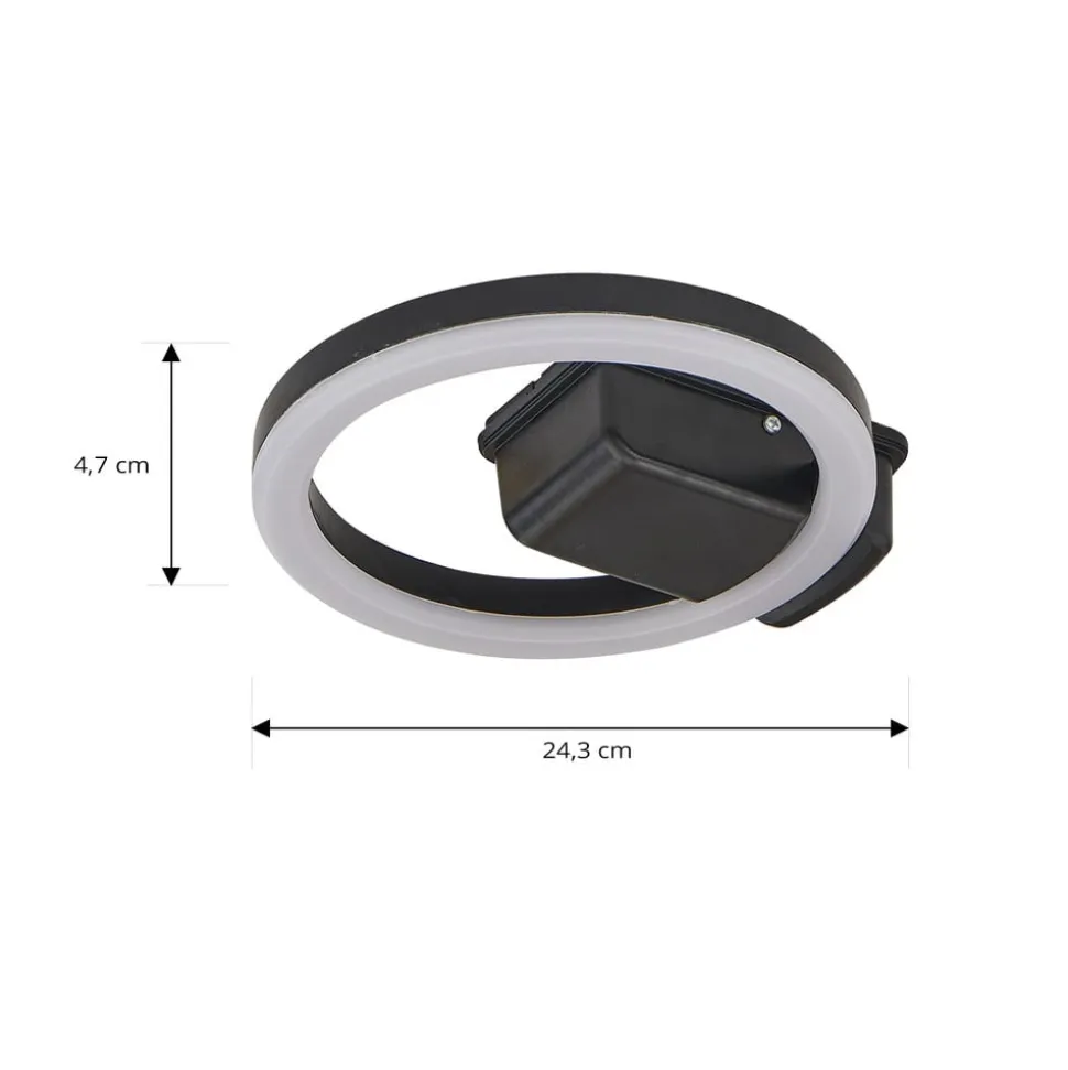 Lindby LED udendørs loftlampe Finian, Ø 22 cm, CCT, dæmpbar