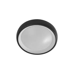 Lindby LED udendørs loftlampe Niniel, sort, Ø 25 cm