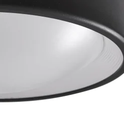 Lindby LED udendørs loftlampe Niniel, sort, Ø 25 cm