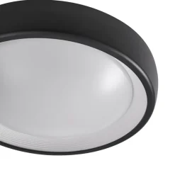 Lindby LED udendørs loftlampe Niniel, sort, Ø 25 cm