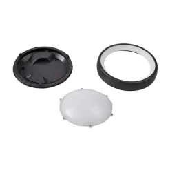 Lindby LED udendørs loftlampe Niniel, sort, Ø 25 cm