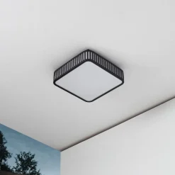 Lindby LED udendørs loftlampe Lurinda, 26 cm sort, IP44