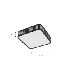 Lindby LED udendørs loftlampe Lurinda, 26 cm sort, IP44