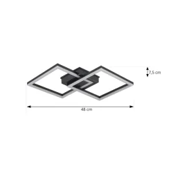 Lindby LED udendørs loftlampe Finian, 48 cm x 48 cm, CCT dæmpbar