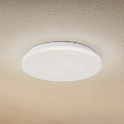 Lindby LED udendørs loftslampe Kirkola, 3000 K, Ø 34 cm, hvid