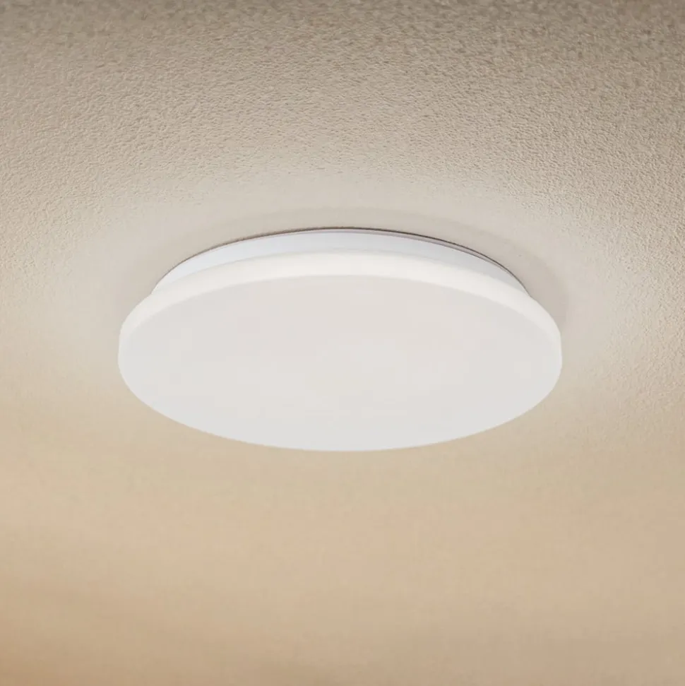 Lindby LED udendørs loftslampe Kirkola, 3000 K, Ø 34 cm, hvid
