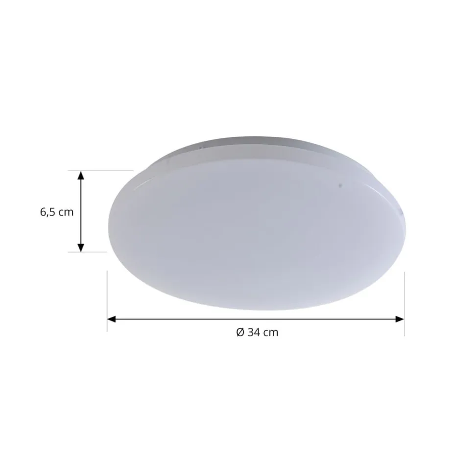 Lindby LED udendørs loftslampe Kirkola, 3000 K, Ø 34 cm, hvid