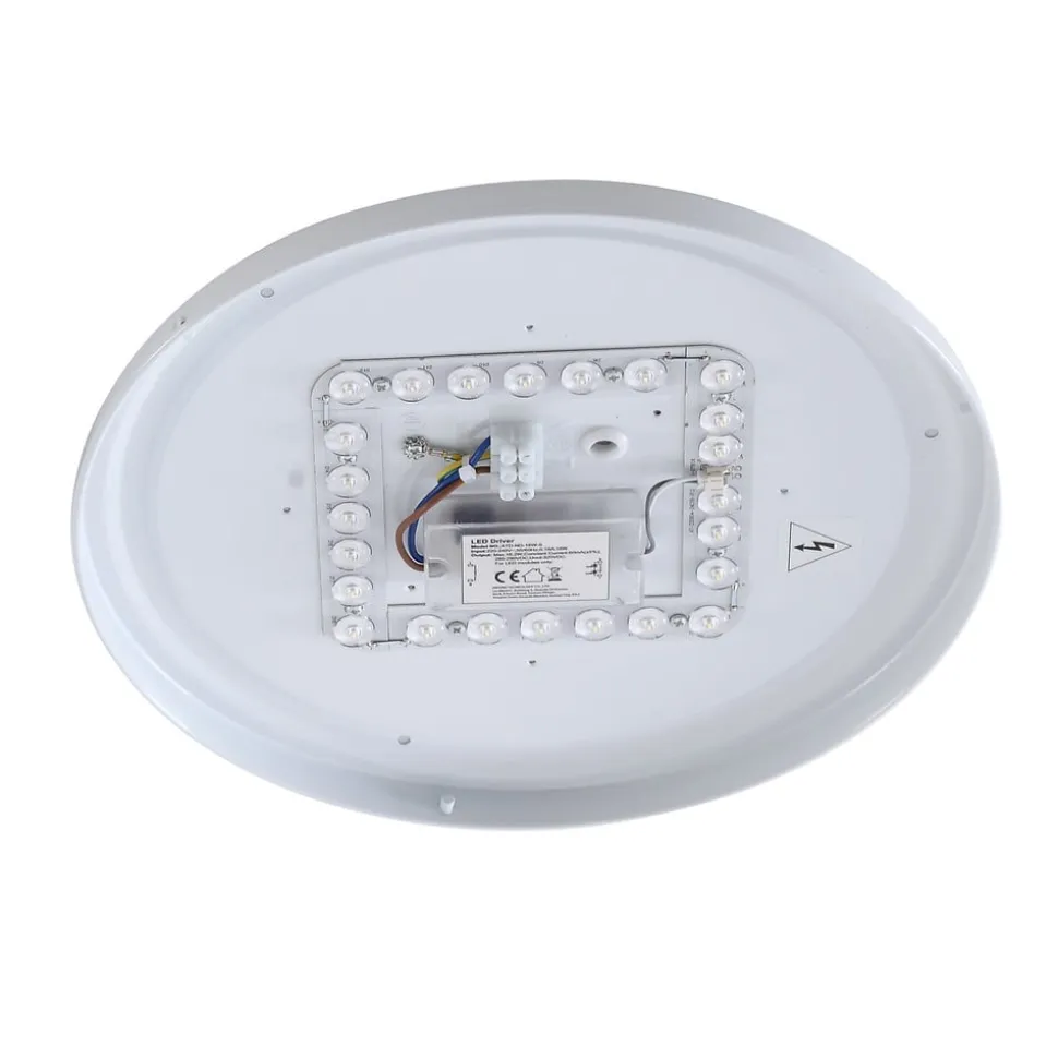 Lindby LED udendørs loftslampe Kirkola, 3000 K, Ø 34 cm, hvid