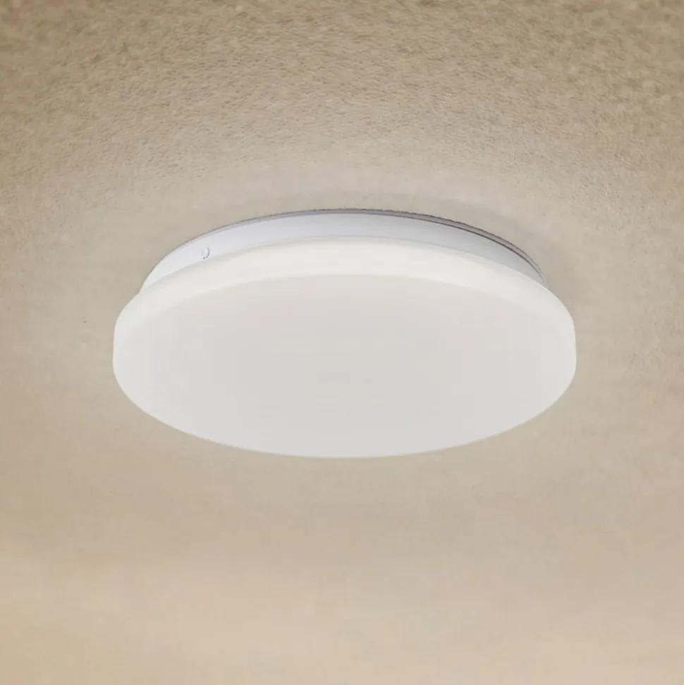 Lindby LED udendørs loftslampe Kirkola, 3000 K, Ø 26 cm, hvid