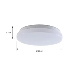 Lindby LED udendørs loftslampe Kirkola, 3000 K, Ø 26 cm, hvid