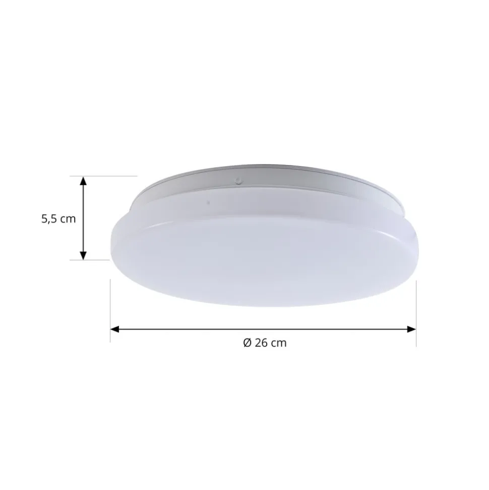 Lindby LED udendørs loftslampe Kirkola, 3000 K, Ø 26 cm, hvid
