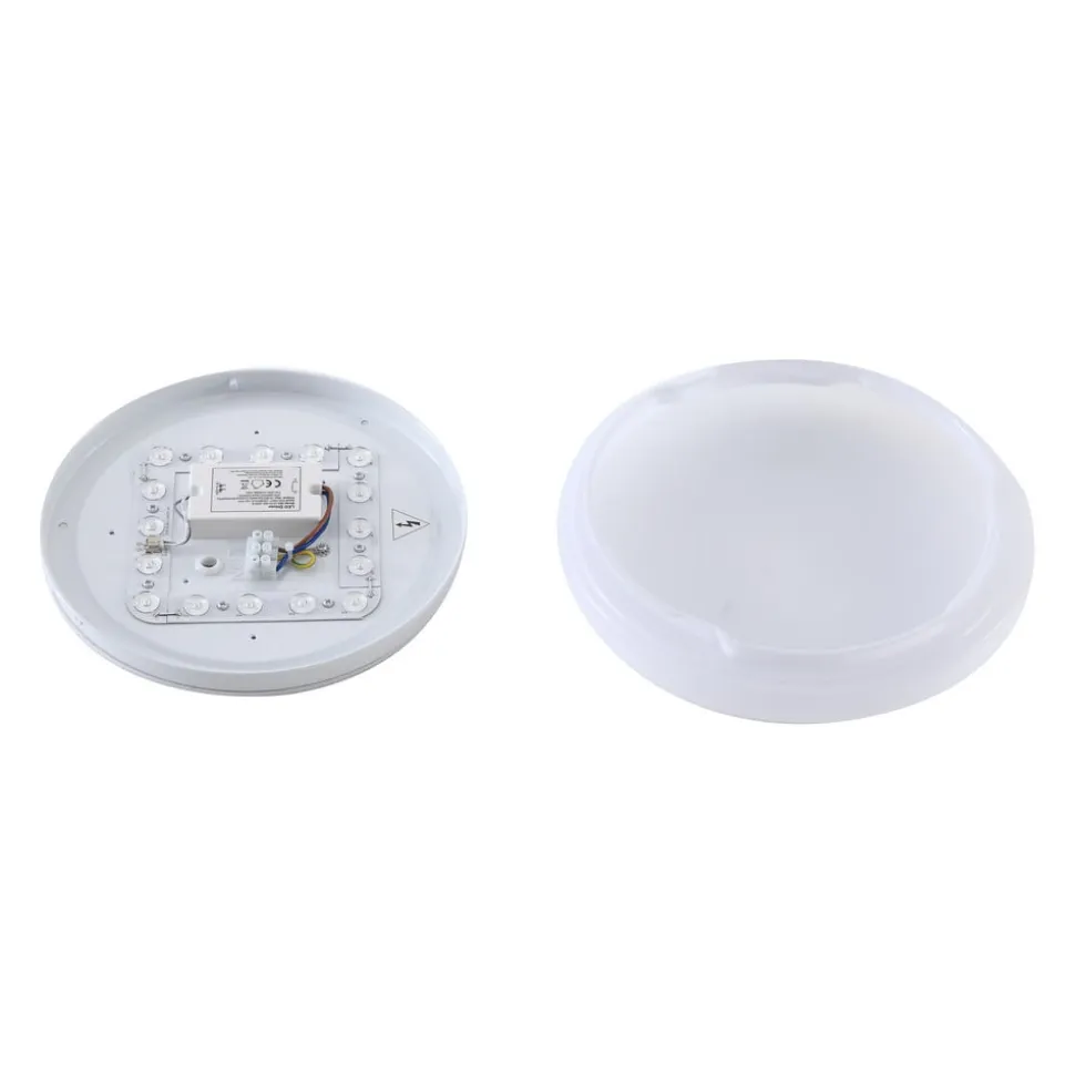 Lindby LED udendørs loftslampe Kirkola, 3000 K, Ø 26 cm, hvid
