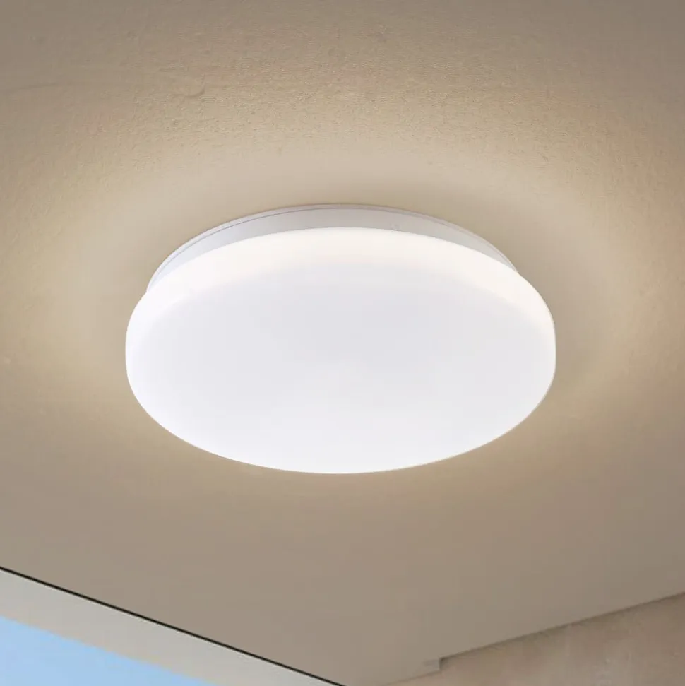 Lindby LED udendørs loftslampe Kirkola, 3000 K, Ø 26 cm, hvid