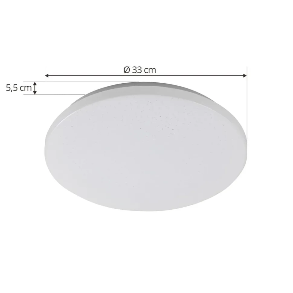 Lindby LED udendørs loftslampe Astera, hvid, 3.000 K, Ø 33 cm