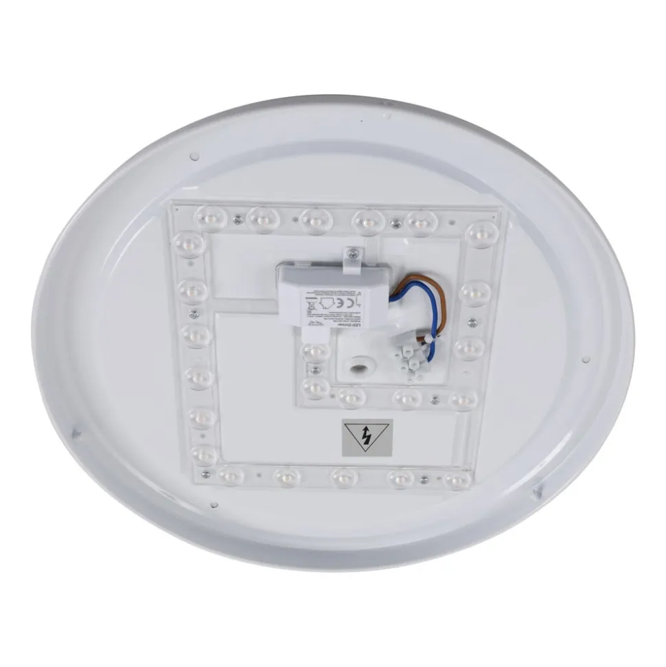 Lindby LED udendørs loftslampe Astera, hvid, 3.000 K, Ø 33 cm