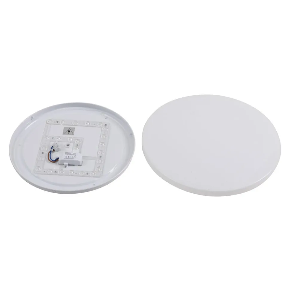 Lindby LED udendørs loftslampe Astera, hvid, 3.000 K, Ø 33 cm