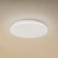 Lindby LED udendørs loftslampe Kirkola, 4000 K, Ø 34 cm, hvid