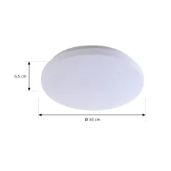 Lindby LED udendørs loftslampe Kirkola, 4000 K, Ø 34 cm, hvid