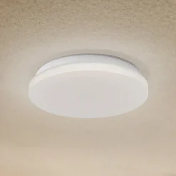 Lindby LED udendørs loftslampe Kirkola, 4000 K, Ø 26 cm, hvid