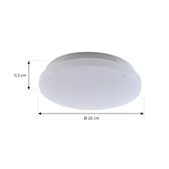 Lindby LED udendørs loftslampe Kirkola, 4000 K, Ø 26 cm, hvid