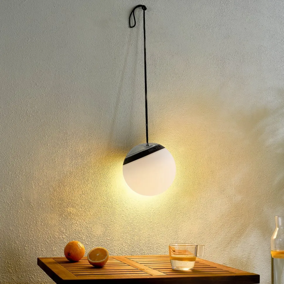 Lindby LED udendørs pendel Eleia, RGBW, 20 cm, genopladeligt batteri