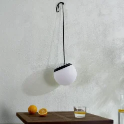 Lindby LED udendørs pendel Eleia, RGBW, 20 cm, genopladeligt batteri