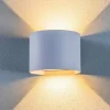 Lindby LED udendørs væglampe Nivar, rund, hvid, metal, IP54