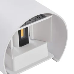 Lindby LED udendørs væglampe Nivar, rund, hvid, metal, IP54
