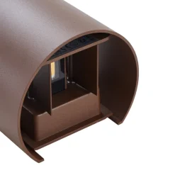 Lindby LED udendørs væglampe Nivar, rund, rust, metal, IP54