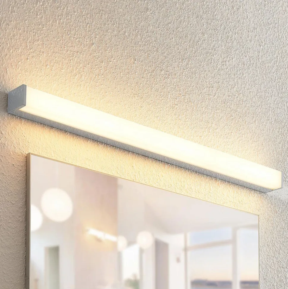 Lindby LED-badeværelseslampe Klea, 90 cm, krom, metal, IP44