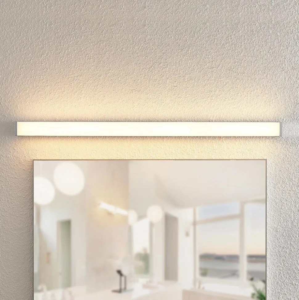 Lindby LED-badeværelseslampe Klea, 90 cm, krom, metal, IP44