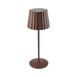 Lindby LED-batteridrevet bordlampe Esali, rustbrun, IP65