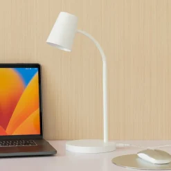 Lindby LED-bordlampe Ailina, højde 36 cm, hvid, dæmpbar