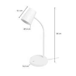 Lindby LED-bordlampe Ailina, højde 36 cm, hvid, dæmpbar