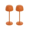Lindby LED-bordlampe Areitty, orange, sæt med 2, aluminium