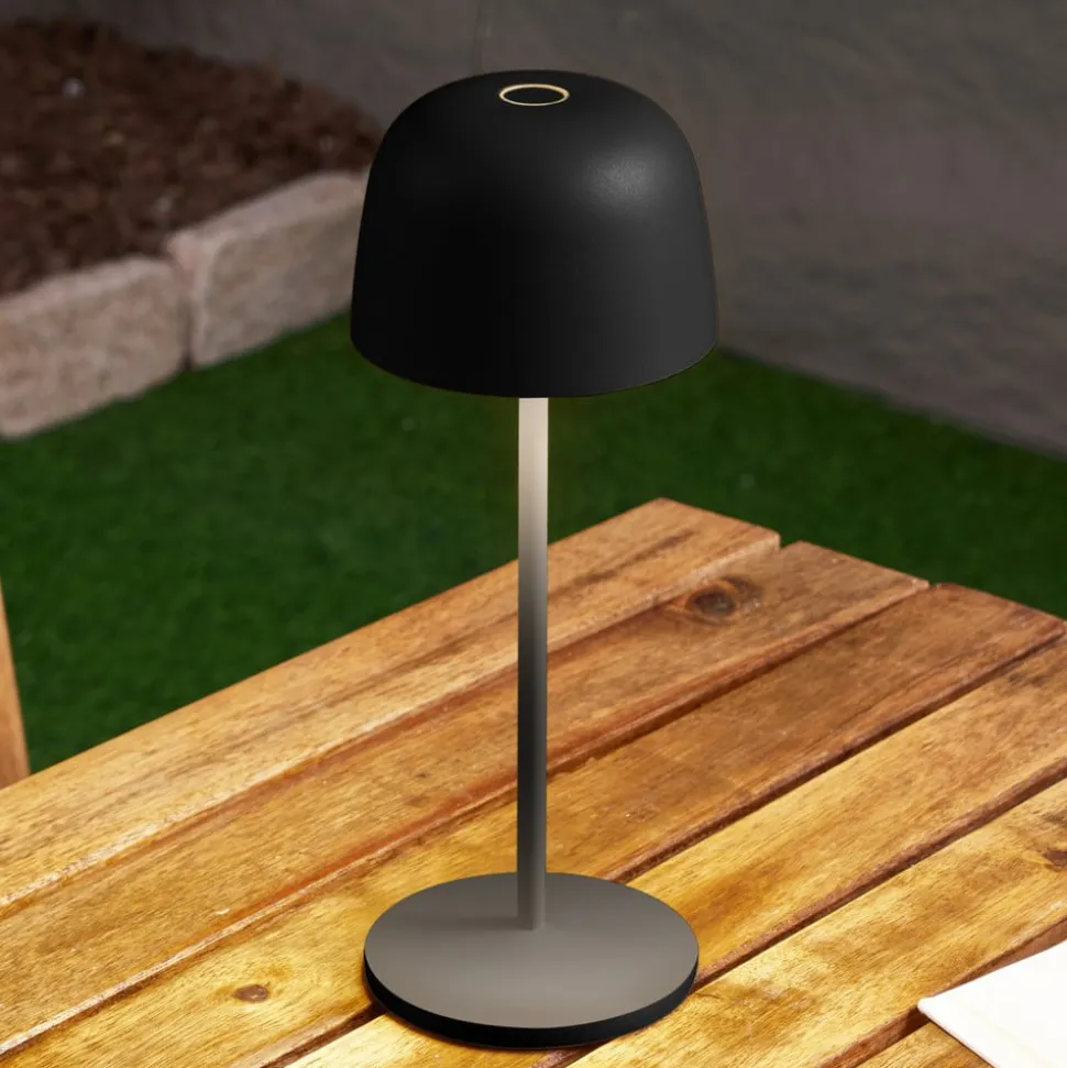 Lindby LED-bordlampe Arietty, sort, dæmpbar, IP65