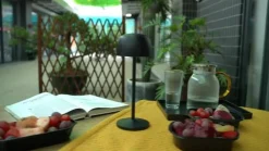 Lindby LED-bordlampe Arietty, sort, dæmpbar, IP65