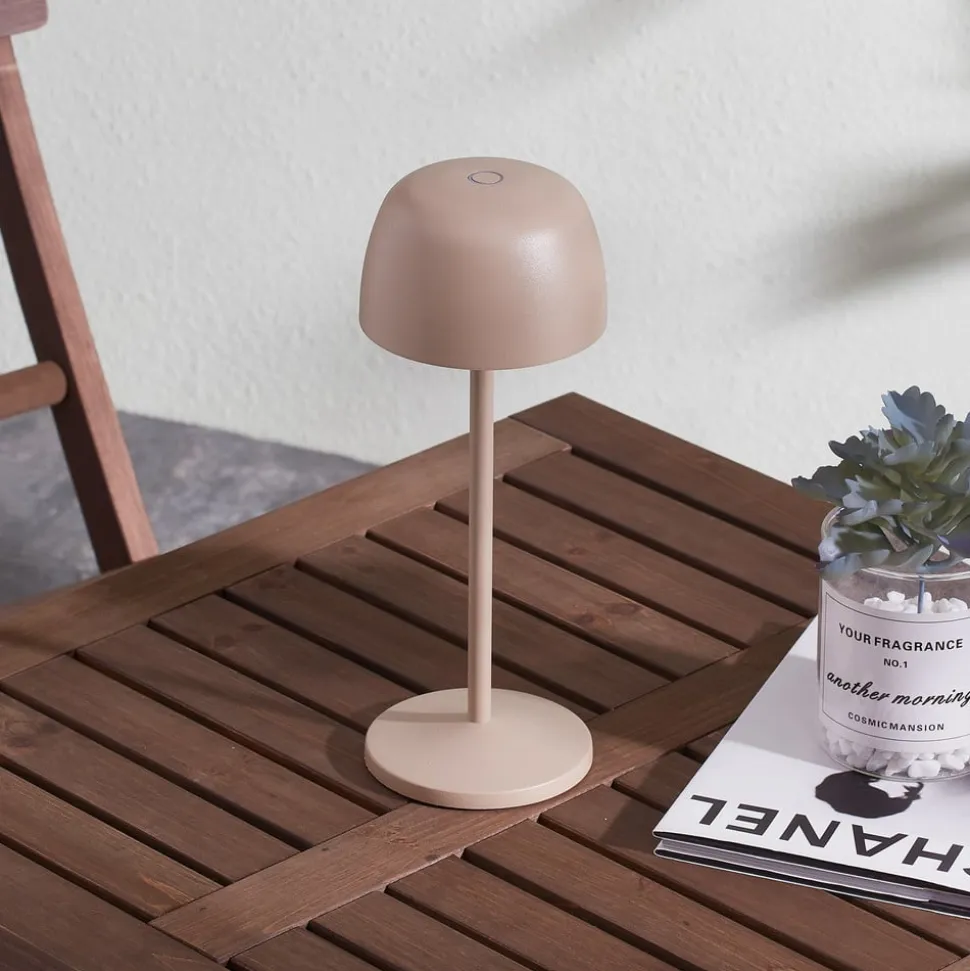 Lindby LED-bordlampe Arietty, beige, dæmpbar, IP65